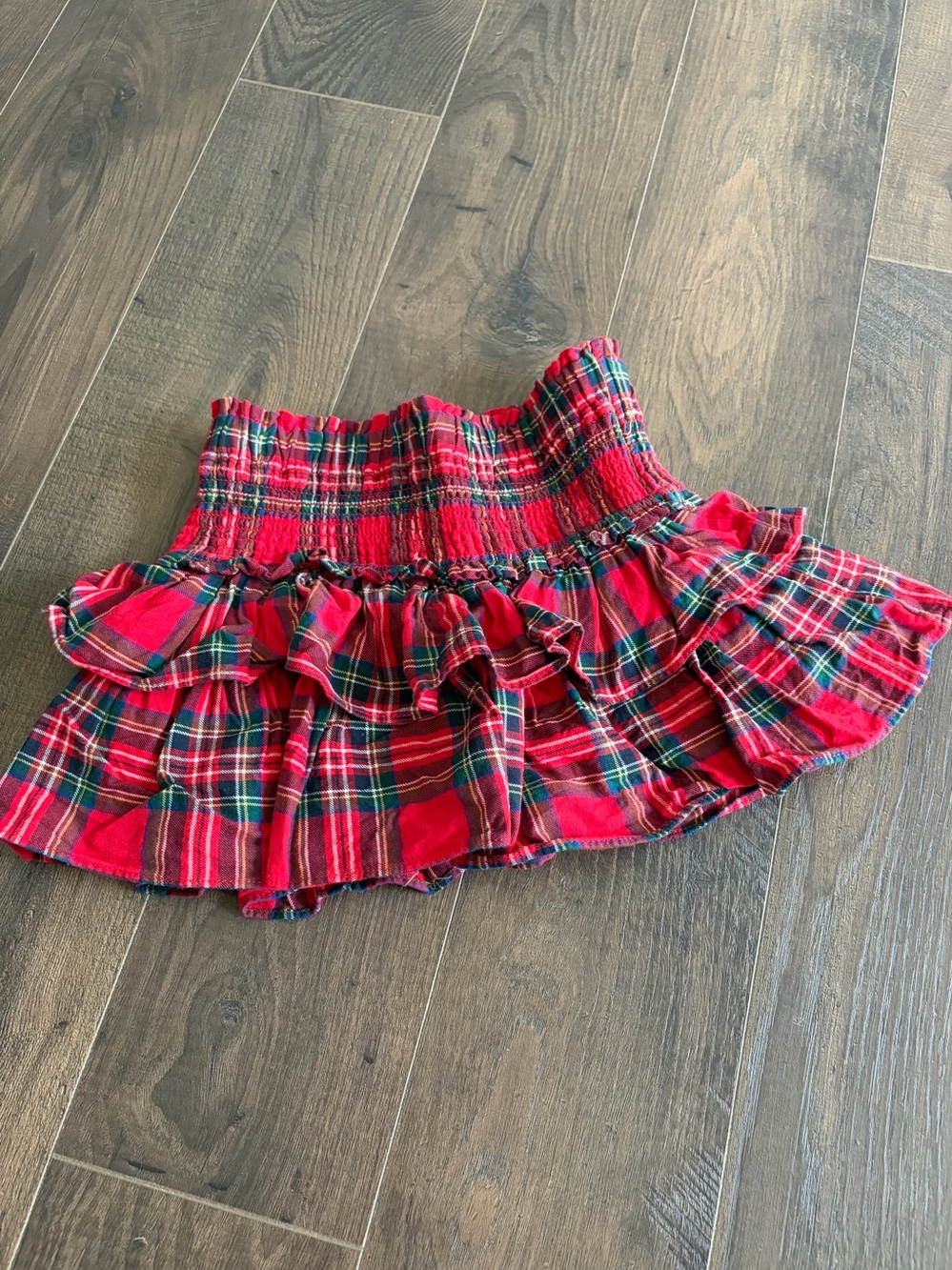Janie and Jack Red Plaid Ruffled Mini Skirt